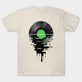 Vinyl LP Music Record Sunset Green T-Shirt